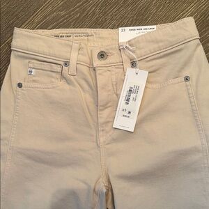 Saige AG  Flare Wide Leg Jeans - Cream